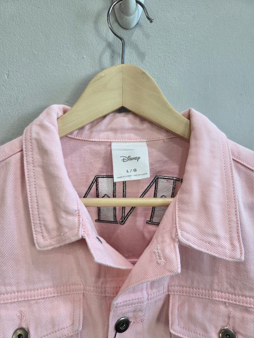 Disney Cakeworthy Pink Minnie Mouse Sailor Denim Jacket Adult Size Large - Picture 4 of 9